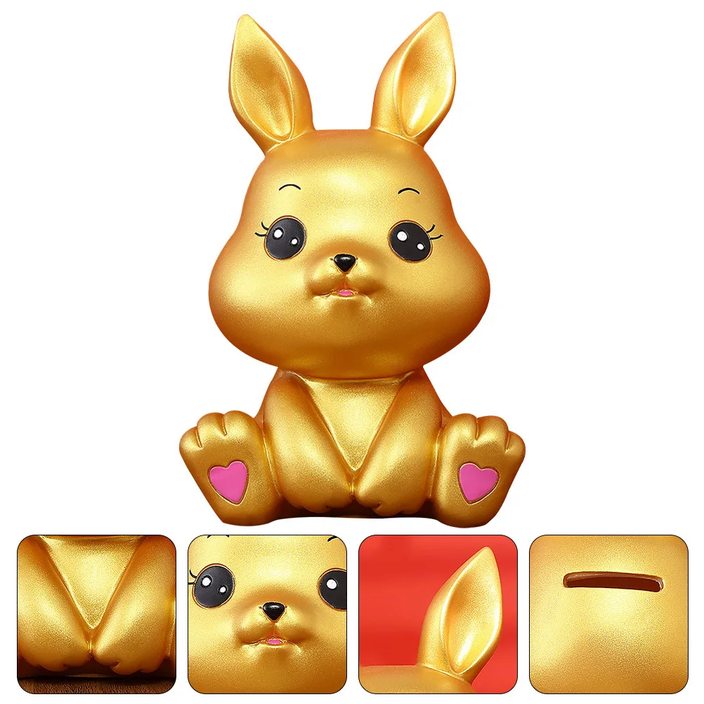 أرنب أصبع البنك سنة الأرنب الفينيل الأرنب عملة البنك للأطفال توفير المال جرة سطح المكتب هدية مزخرفة زودياكت ديكور