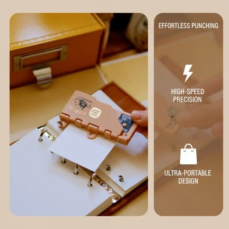 

Handy 3-Hole 4mm Office Punching Device for M5/A7 Loose Leaf Notebook, Single Piece