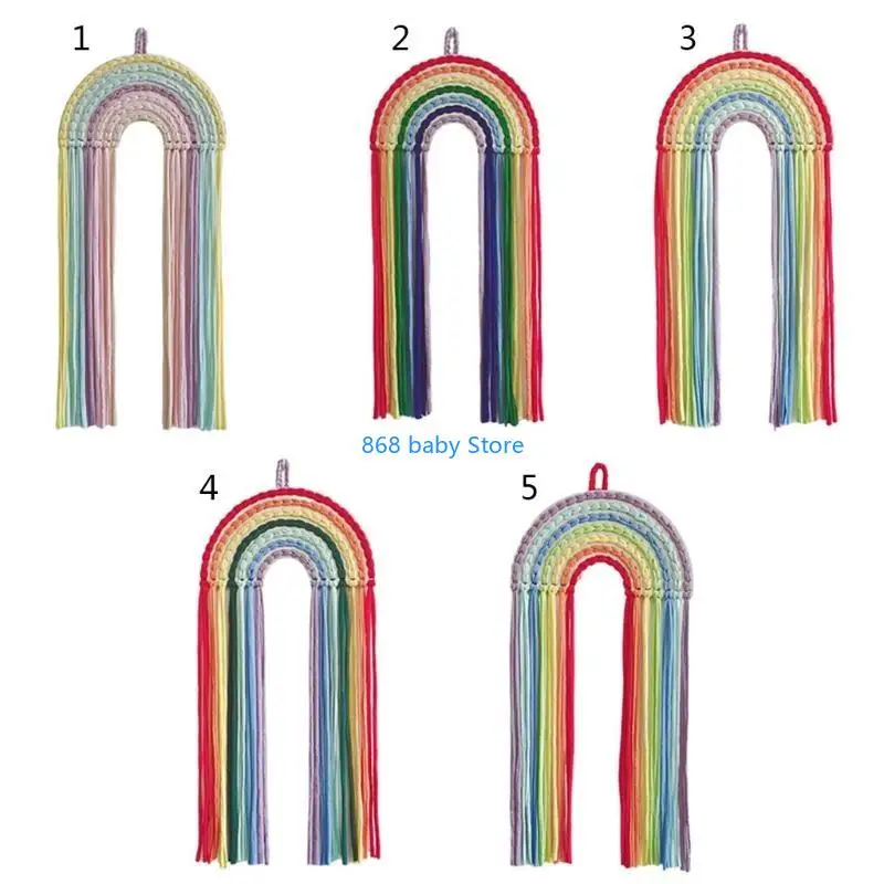 

29EE Hair Bows Storage Belt Rainbow Wall Hanging Decor for Girls Hair Clips Barrette Hairband Hanging Strip Holder