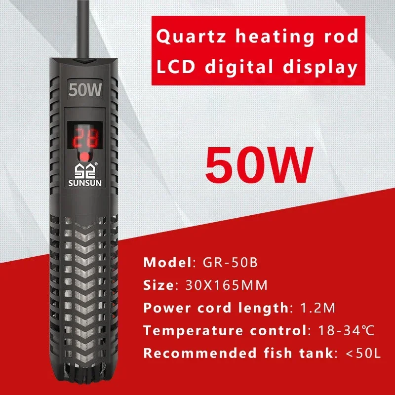 Sunsun LCD Digital Display Constant Heater Submersible Adjustable Heating For Aquarium Fish Tank Temperature Control GR 100-500W