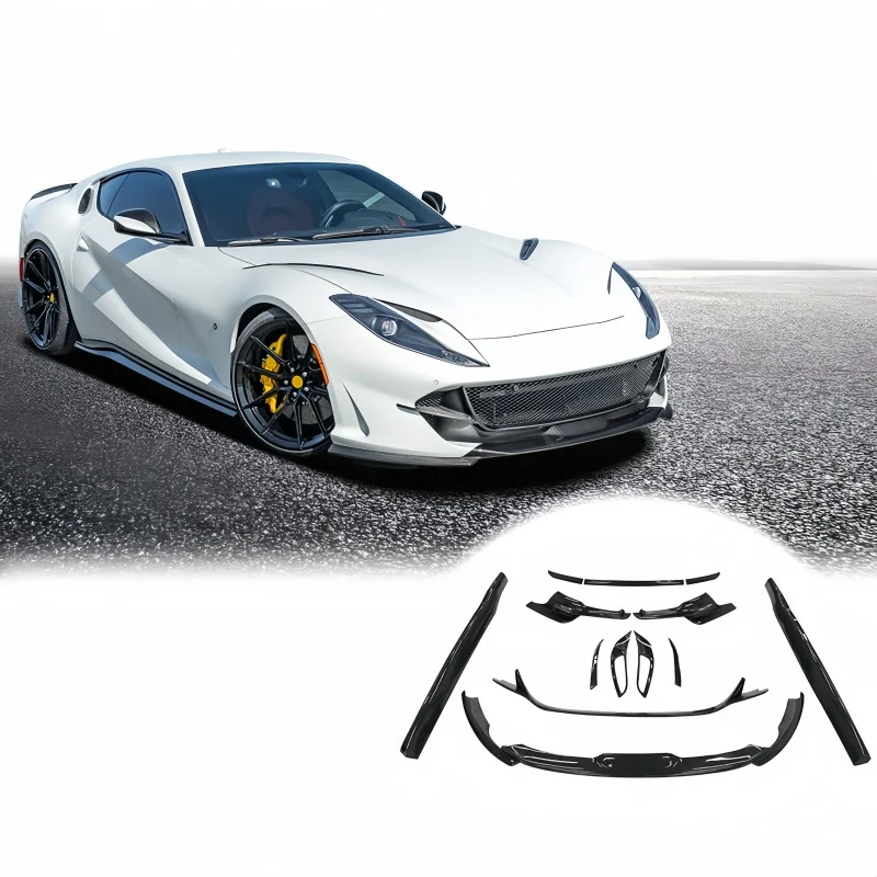 تم ترقيتها إلى طقم هيكل من ألياف الكربون الجافة من Novi Style لـ Ferari 812 Ultra Fast GTS أجزاء الناشر الأمامي والخلفي #1