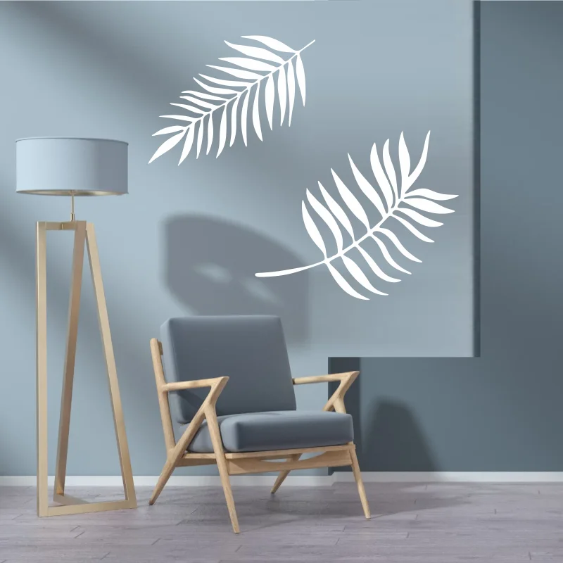 2 pc Large Palm Leaf Monstera decal Tropical Leaf Wall Sticker Living Room Bedroom vinyl sticker Leaves Wedding decal