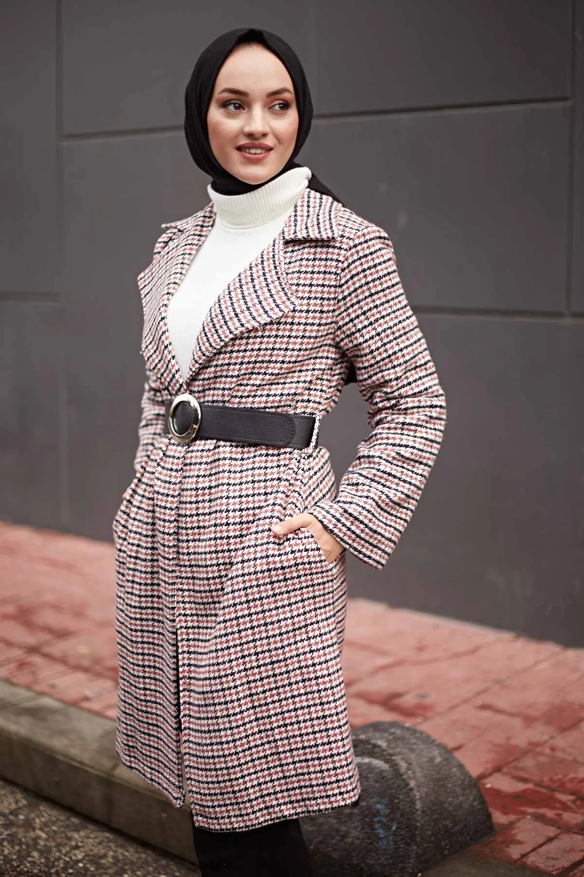 MDI Kemerli Mendil Collar Jacket-Gülk.