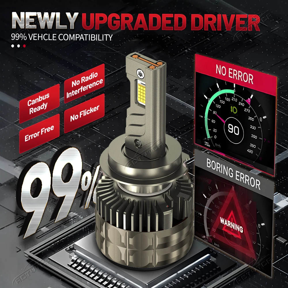 2 قطعة 3 أنابيب النحاس التبريد LED العلوي H1 H7 9005 HB3 9006 HB4 H8 H9 H11 أضواء السيارة H4/9003/HB2 مرحبا/لو شعاع CANBUS كشافات #3