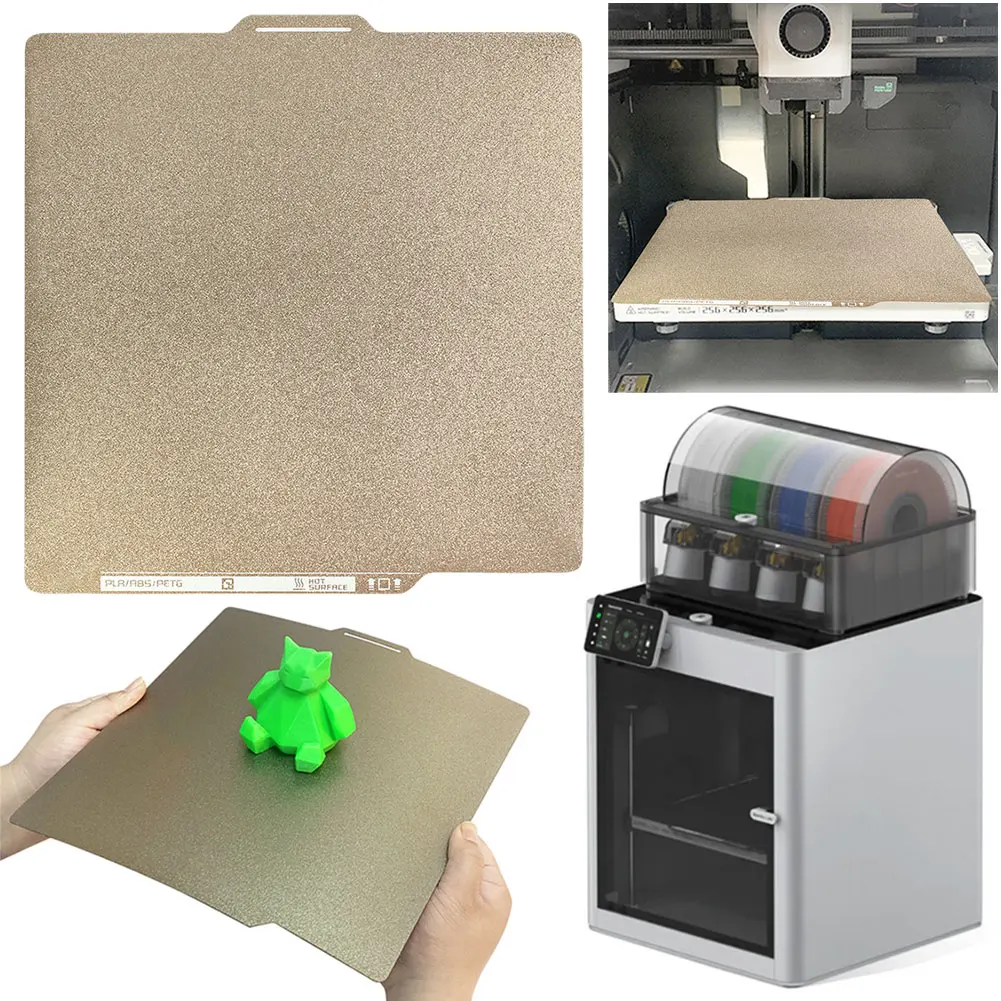 For Bambu Lab P1P/X1C PEI Bed 257x257mm 3D Printing PET Plate Texture Double Sided Spring Steel Sheet for Bamboo Lab 3D Printer