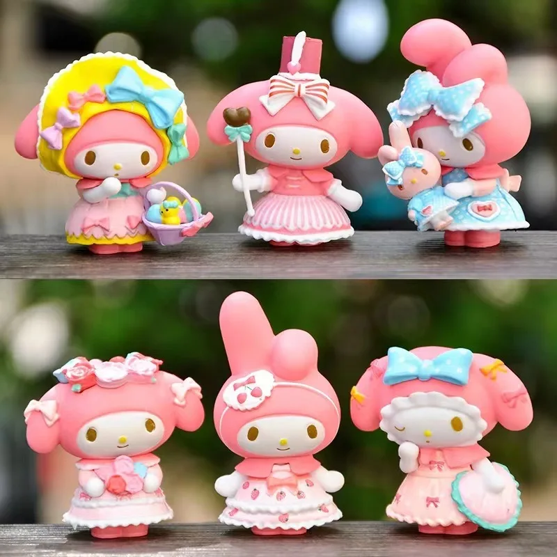 ティーパーティーメイドパック メロディ クロミ フィギュア ドール ブラインドボックス ガールハート 漫画ガール ケーキオーナメント