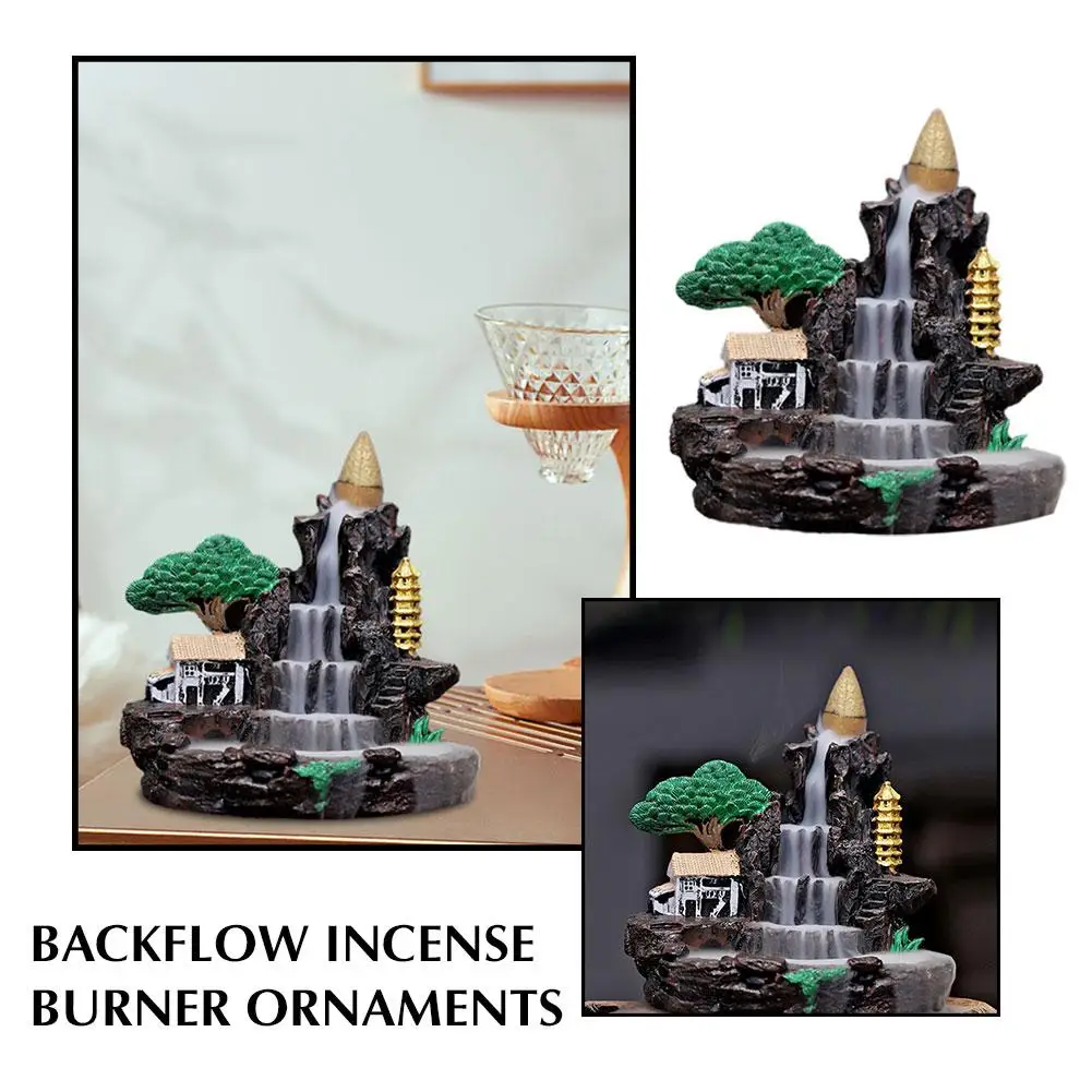 Creative Home Decorations Windproof Backflow Incense Burner Desktop Ornaments Indoor Incense Fountain&Candlestick