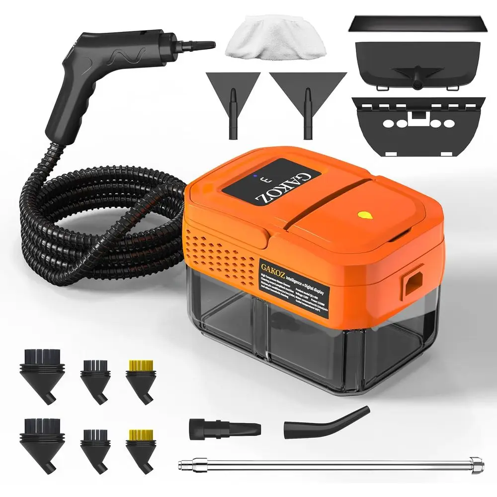 

High-Capacity Handheld Steam Cleaner: Quick 15s Heat-Up, Dual Safety Auto-Off, Ideal for Sofas, Range Hoods, and Bathrooms