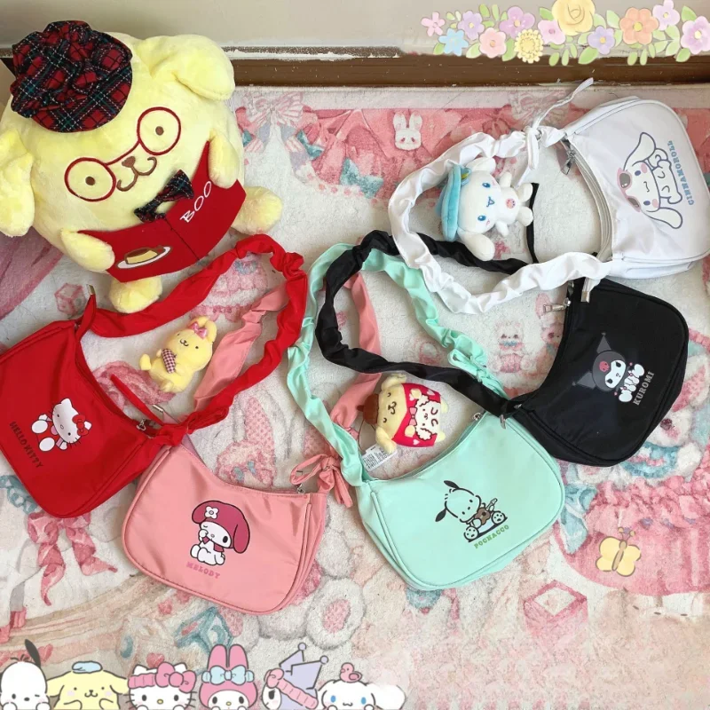 Sanrio Crossbody Shoulder Bag, Hello Kitty, Limpar M Melody Bolsa, Desenhos animados bonitos, Leve, Pacha Dog, Novo