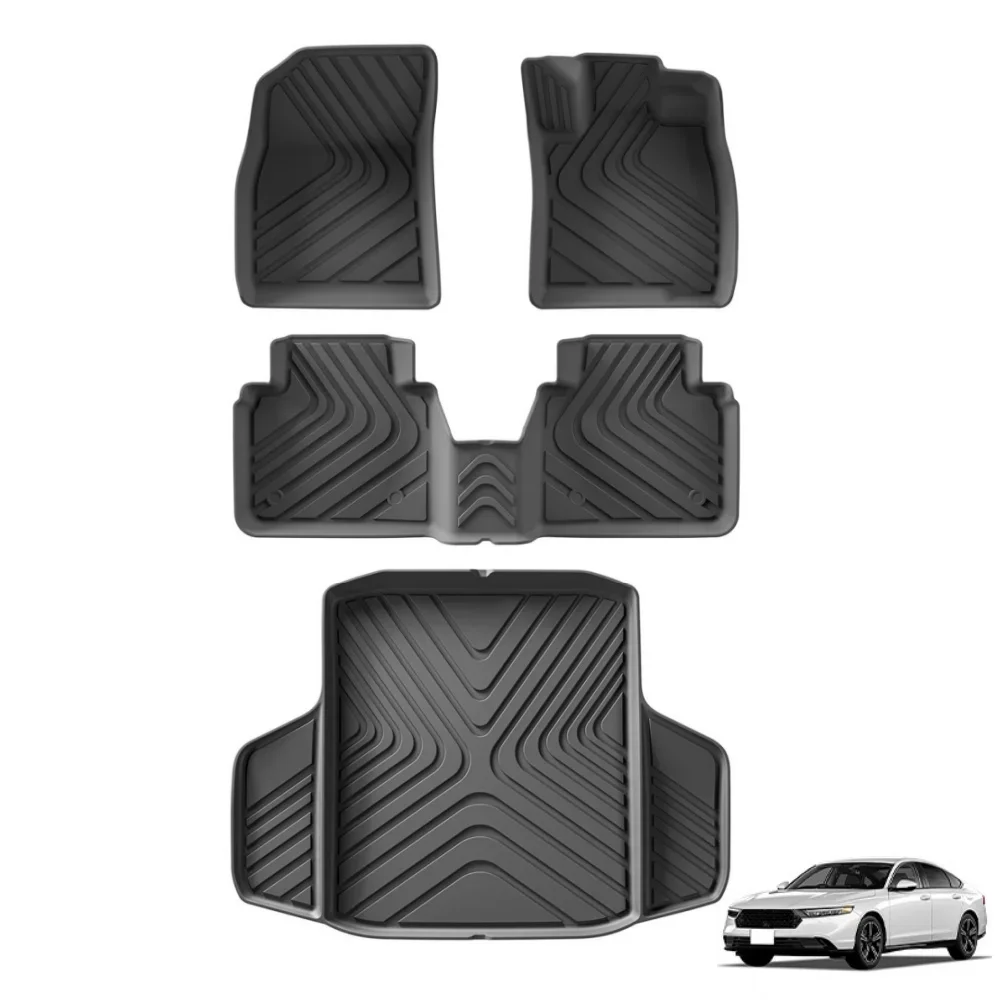 

for 2023 2024 Honda Accord HEV Right Hand Drive TPE 3D Car Floor Mats Cargo Liner Trunk Pad All-Weather Accessories Black