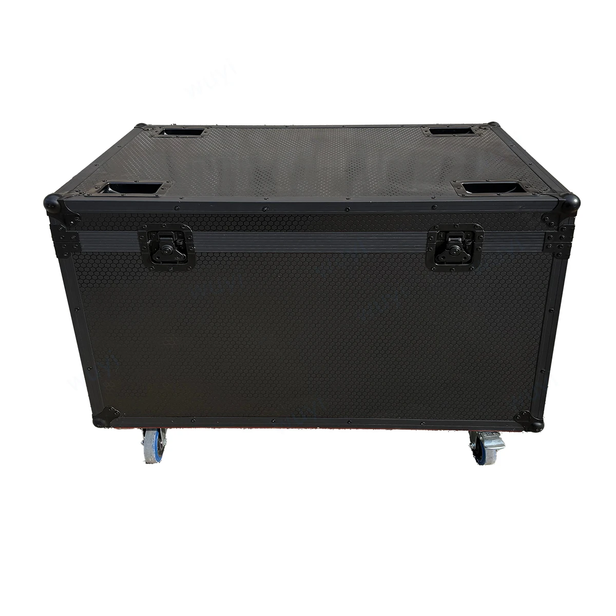 All Black Flycase Customized Aluminum Alloy Flight Case Stage Light Equipment Air Wire Shockproof Box with Wheels