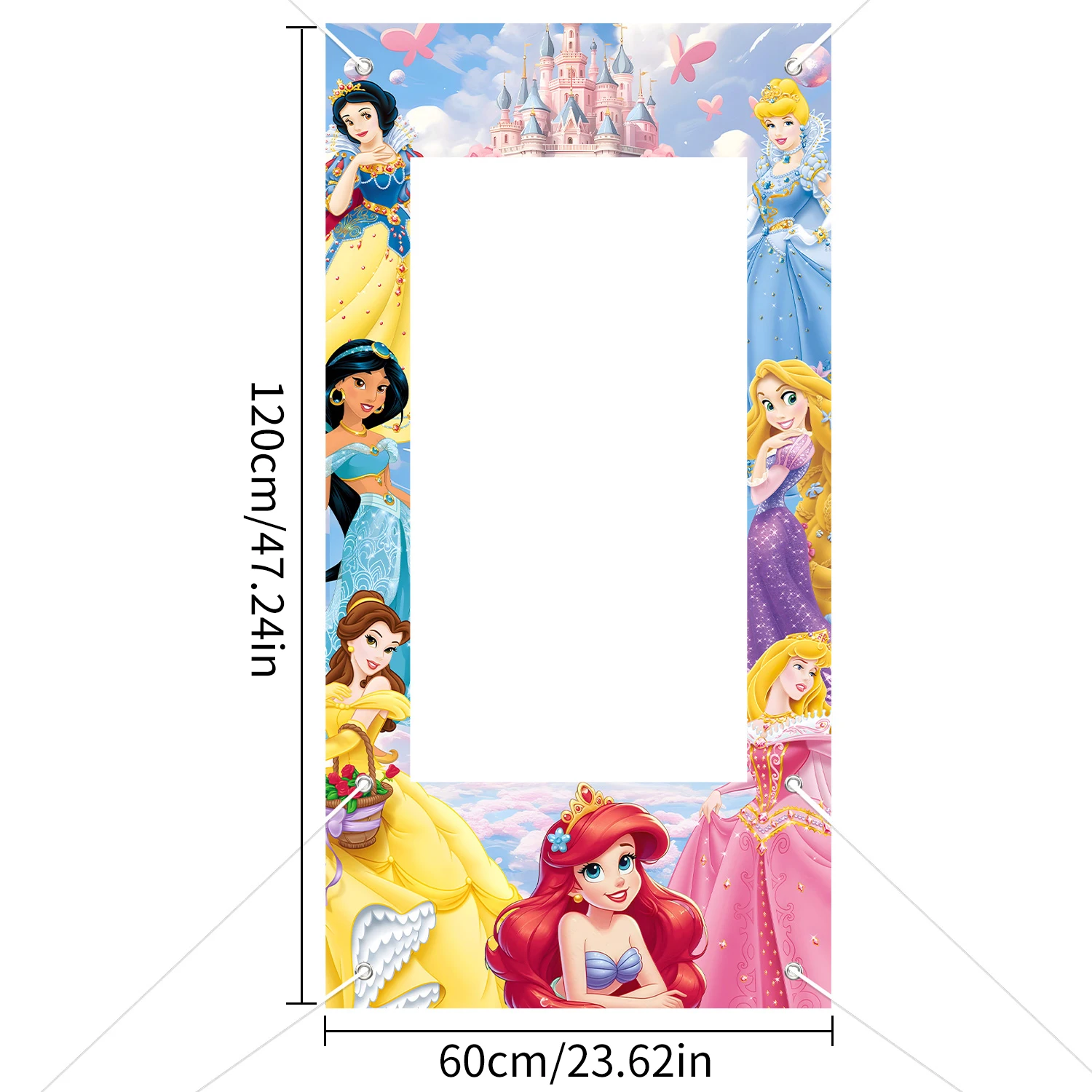 إطار صور لموضوع الأميرة السابعة، إطار صور لحفلات أعياد ميلاد الأطفال، دعائم خلفية لتزيين حفلات الأطفال