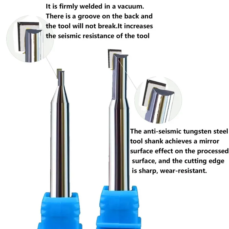 MCD الماس قاطعة المطحنة الشطب تلميع نهاية مطحنة طحن شفرة النقش بت أدوات نحت لقطع النحاس الألومنيوم