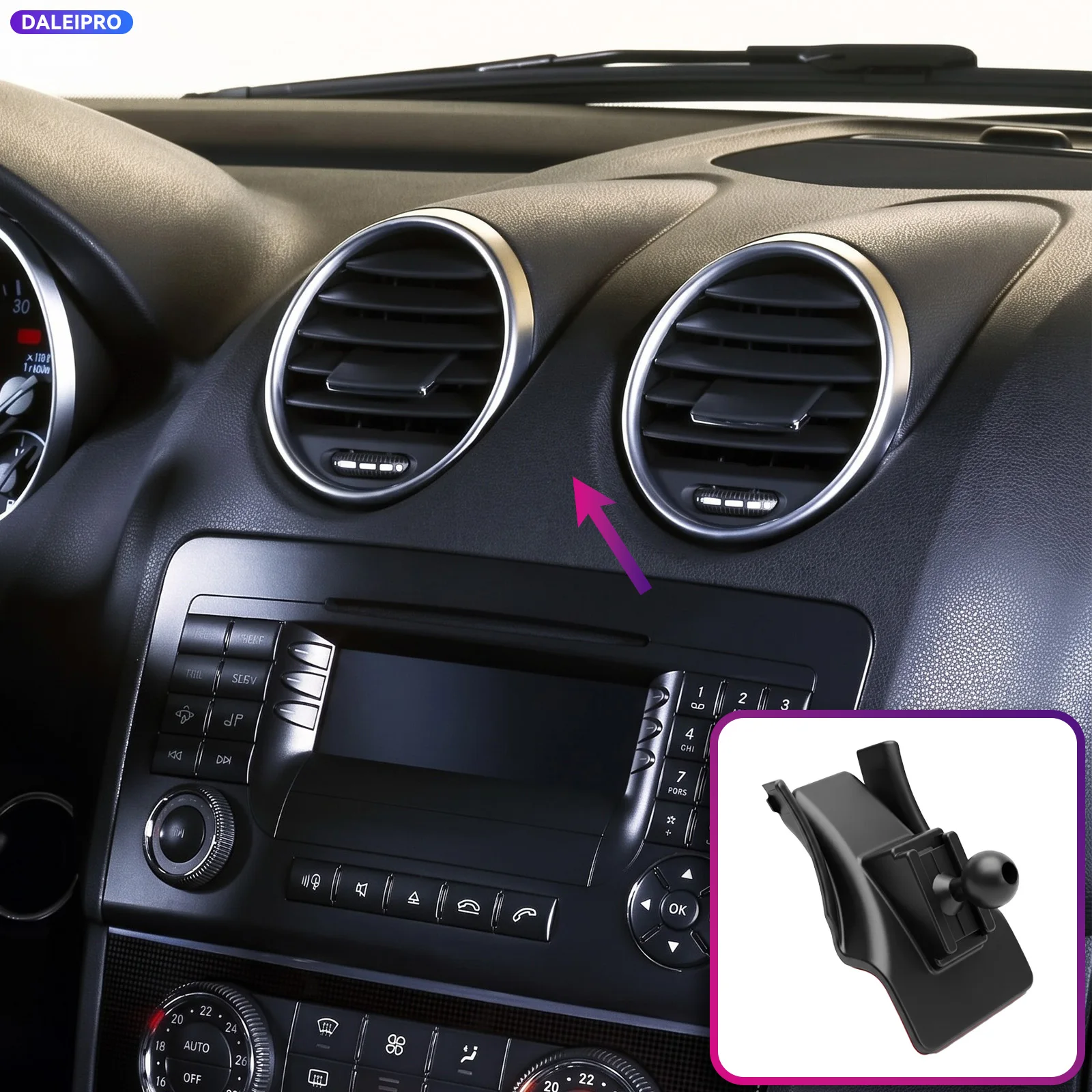 Suporte de Celular Veicular Específico para Mercedes ML 350 550 W164 2006-2011, Base de Suporte de Celular Inteligente para Carro, Acessórios de Supor