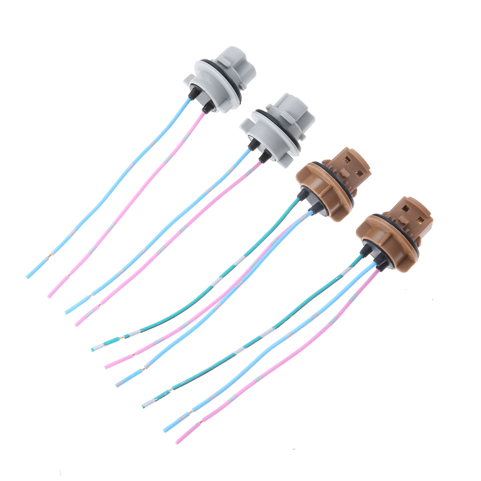 2Pcs/Air Brown/Black 7443/7440 Socket Base,Bulb Socket Adapter Base Female Plug Connection Wiring,Car Light Expansion Connector