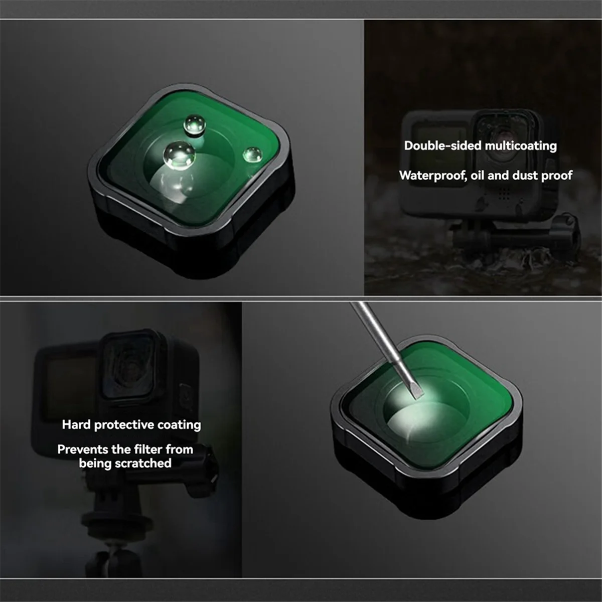 عدسة ماكرو ABJG-15X لكاميرا Hero الرياضية، فلتر قريب مضاد للانعكاس، طلاء متعدد الطبقات عالي الدقة