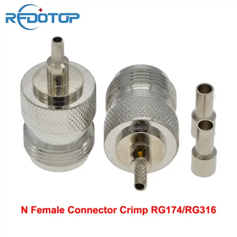 RF N 암 잭 커넥터 크림프, 동축 케이블 N 타입 암 잭 커넥터, RG316, RG174, LMR100, N-1.5K 하이 퀄리티, 로트당 10 개