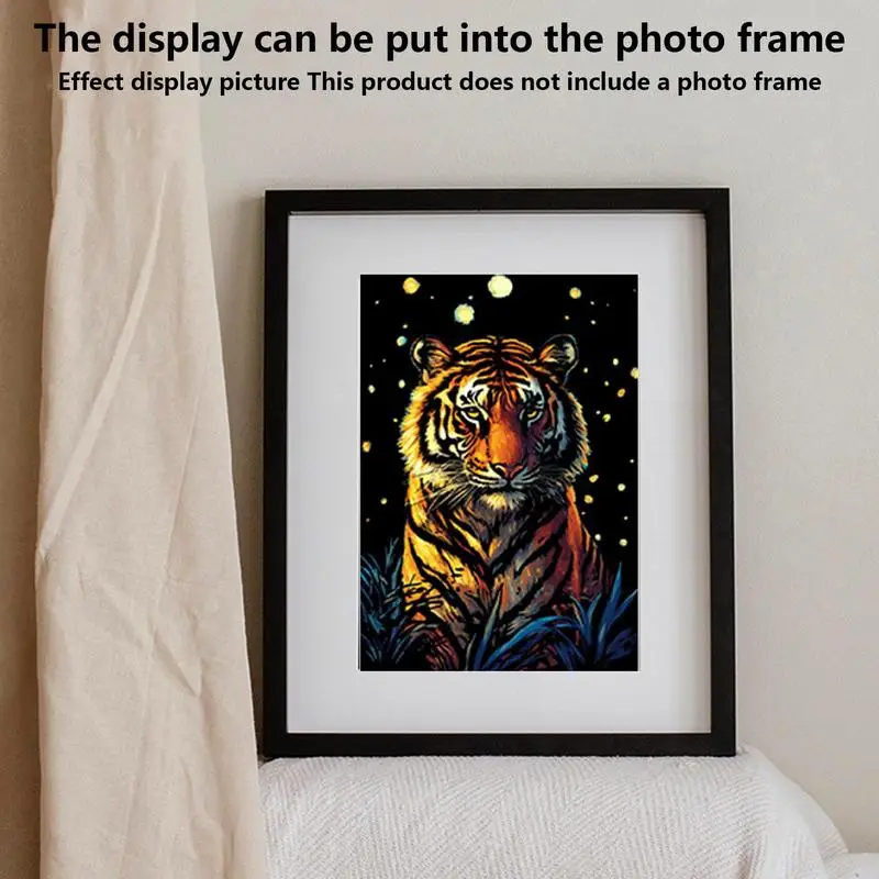 Scratch Off Art Handmade 4x Glitter Art Scratch Crafts Craft Art Supplies A4 Size Coloring Drawing Graffiti Cards Toys Landscape