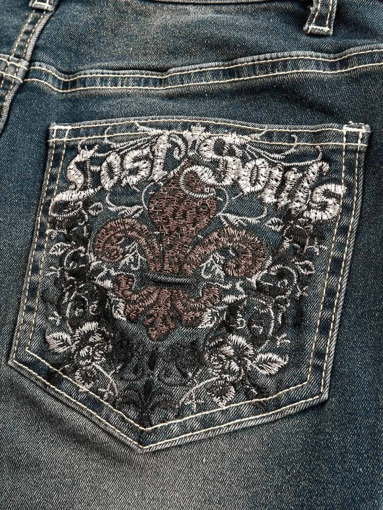 Jeans acampanados voor dames, inferieure acampanada, bordados, Y2K, koeienband, damesbroekjes