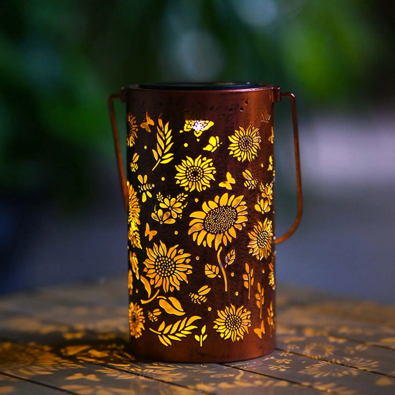 

Солнечный фонарь с подсолнухом, металлический светодиодный водонепроницаемый солнечный фонарь для сада, патио, двора, крыльца, стены, стола, лужайки, дома, дорожки