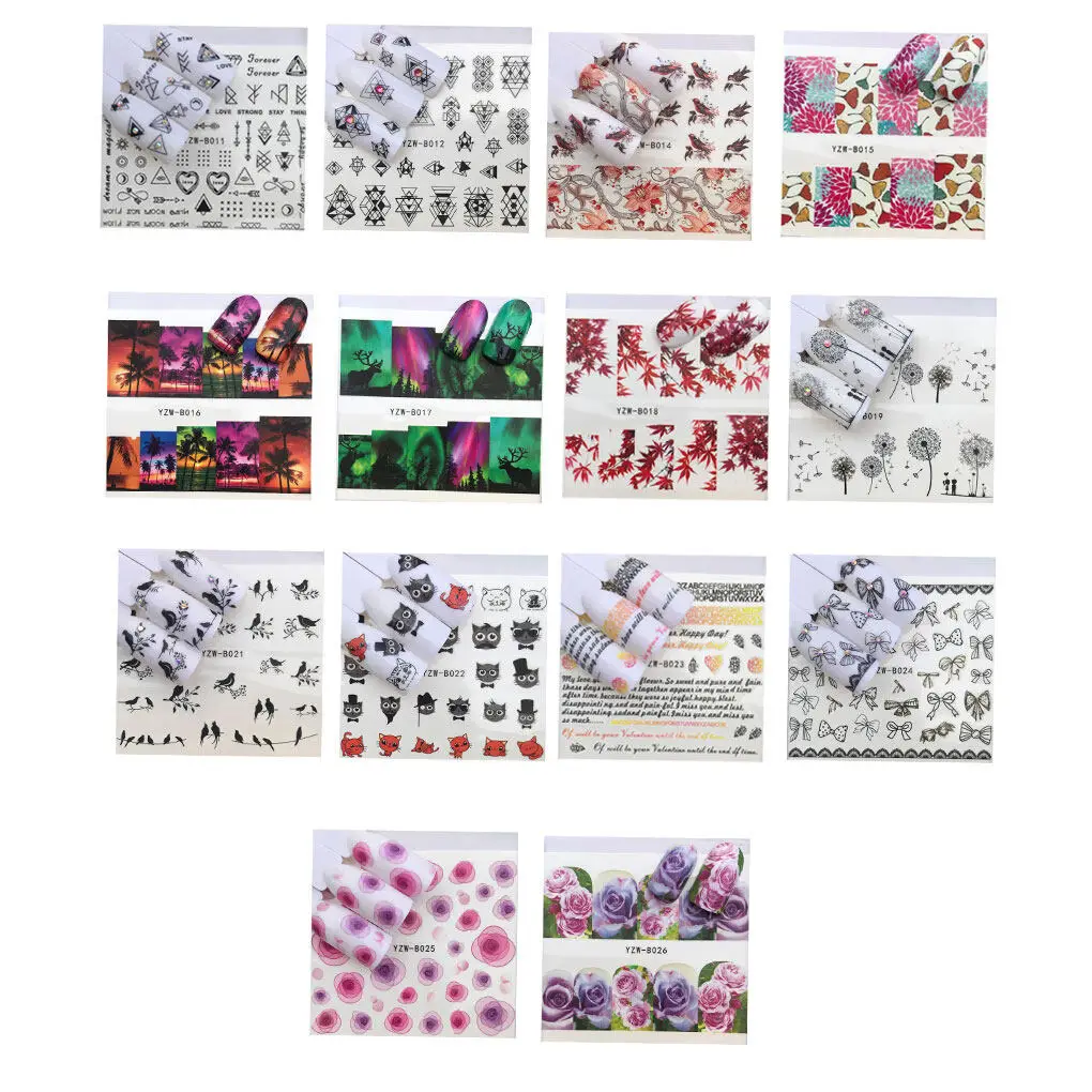 Multi Patroon Cartoon Dier Dromenvanger Nagels Kunststicker 3d Nail Wrap Sticker Tips Diy Manicura Stickers Tool