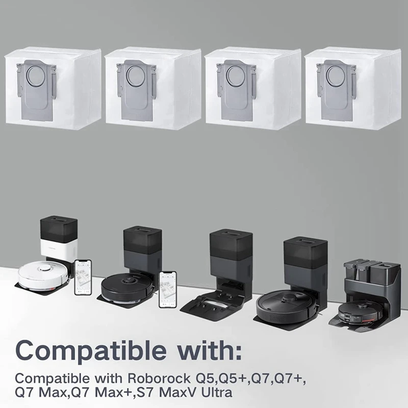 Staubbeutel für Roborock Q5 S7 MaxV Ultra Roboter Vakuum, 3l Vakuum beutel mit großer Kapazität kompatibel (8 Stück)