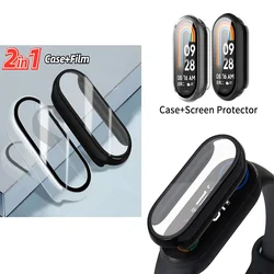 For Xiaomi Miband 9 8 Case Cover Full Protective 9D Film Glass For Xiaomi Mi band 9 8 7 6 5 4 Screen Protector Case+Film