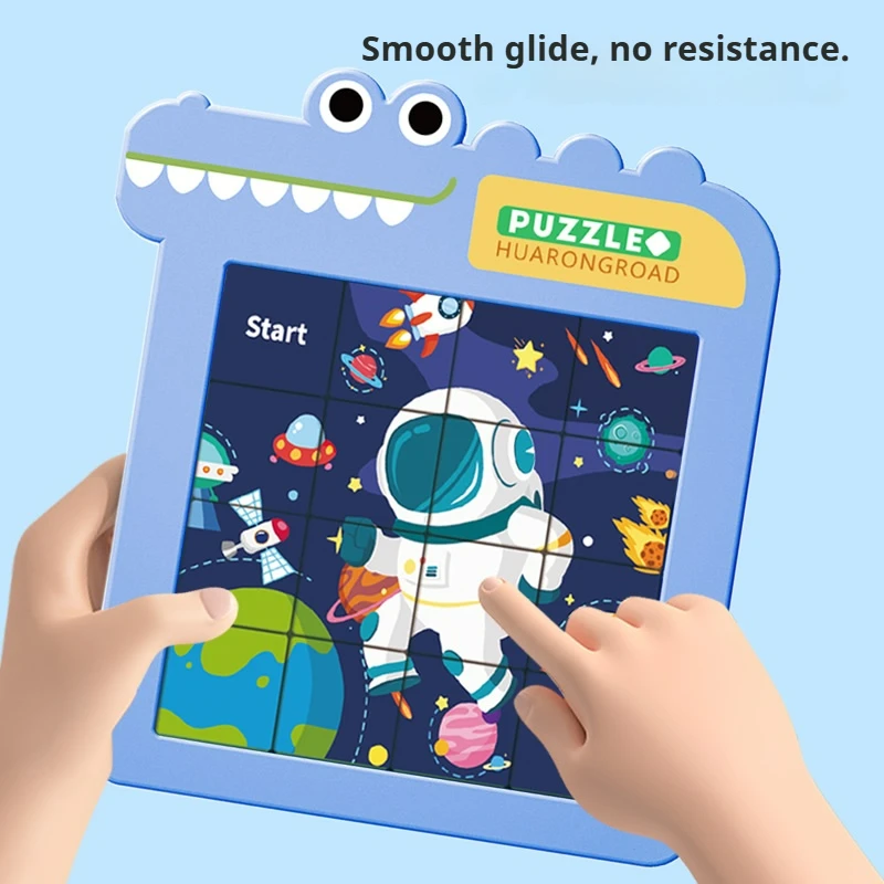 Rompecabezas de números de animales, juguetes deslizantes móviles de plástico, juegos de entrenamiento cerebral de carretera Huarong, rompecabezas educativo, juguetes, regalos para niños
