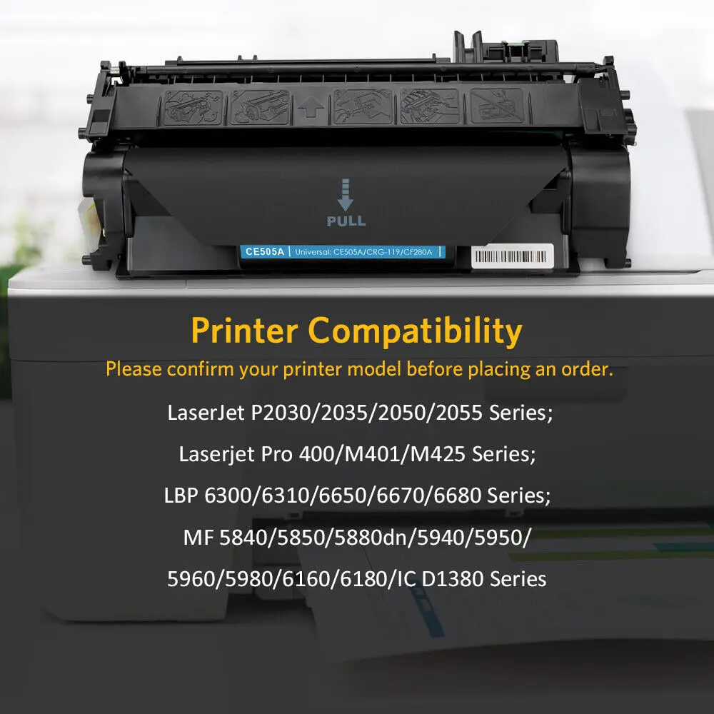 2PK CE505A 05A High Yield หมึกพิมพ์สำหรับ HP LaserJet P2055dn P2035n P2050