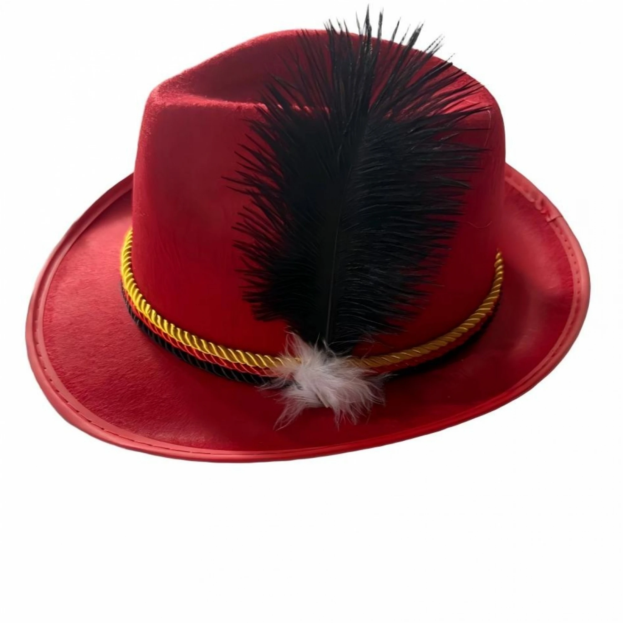 Women Men Oktoberfest Hat Retro Costume Fedora Caps with Feather