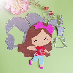 A beautiful girl cutting dies scrapbook decoration embossed photo album decoration card making DIY crafts