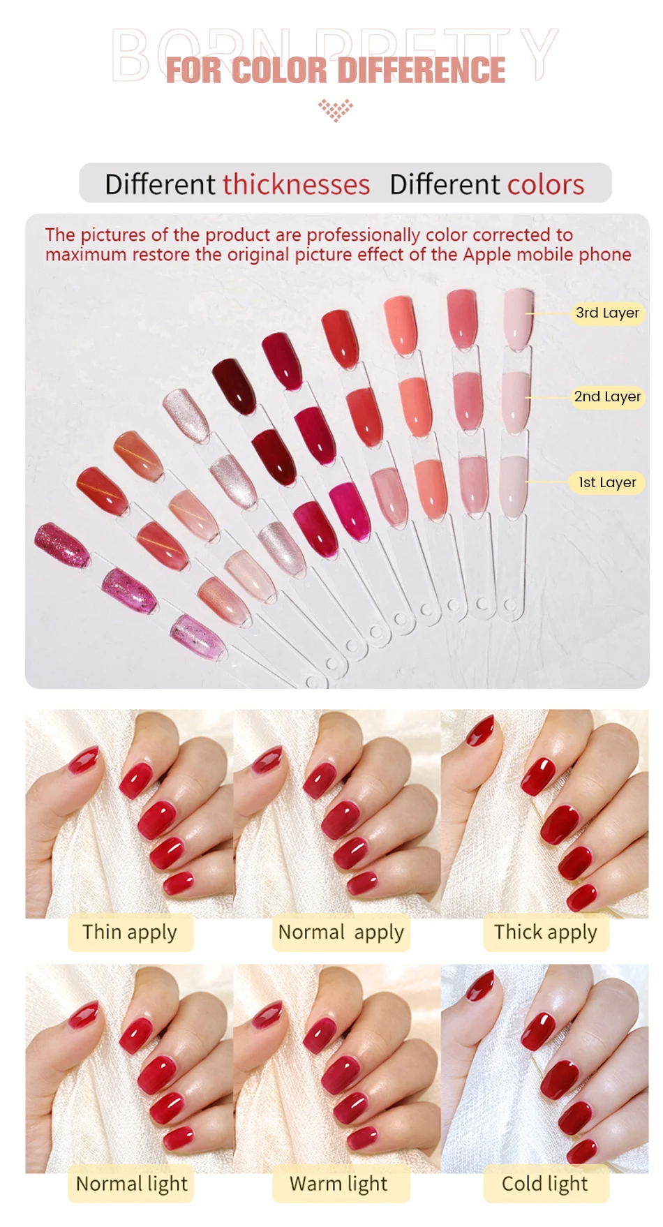 BORN PRETTY 10ml Nude Brown Jelly Nagelgel-Lack Herbst Winter Transparentes Soak-Off UV LED Nagelgel für Nagelkunst Salon DIY – Detail 5