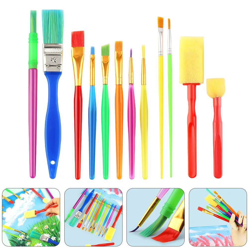 12 個絵画ブラシセット高級アートブラシ油水彩描画ペン子供のためのクラフト DIY 油絵ツール