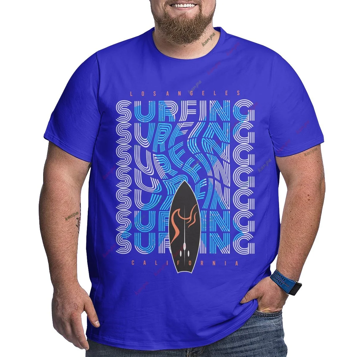 

Oversized Men's T-shirt surfboard Printed pattern Men's T-shirt Street Fashion Short Sleeve Sweatshirt 6XL