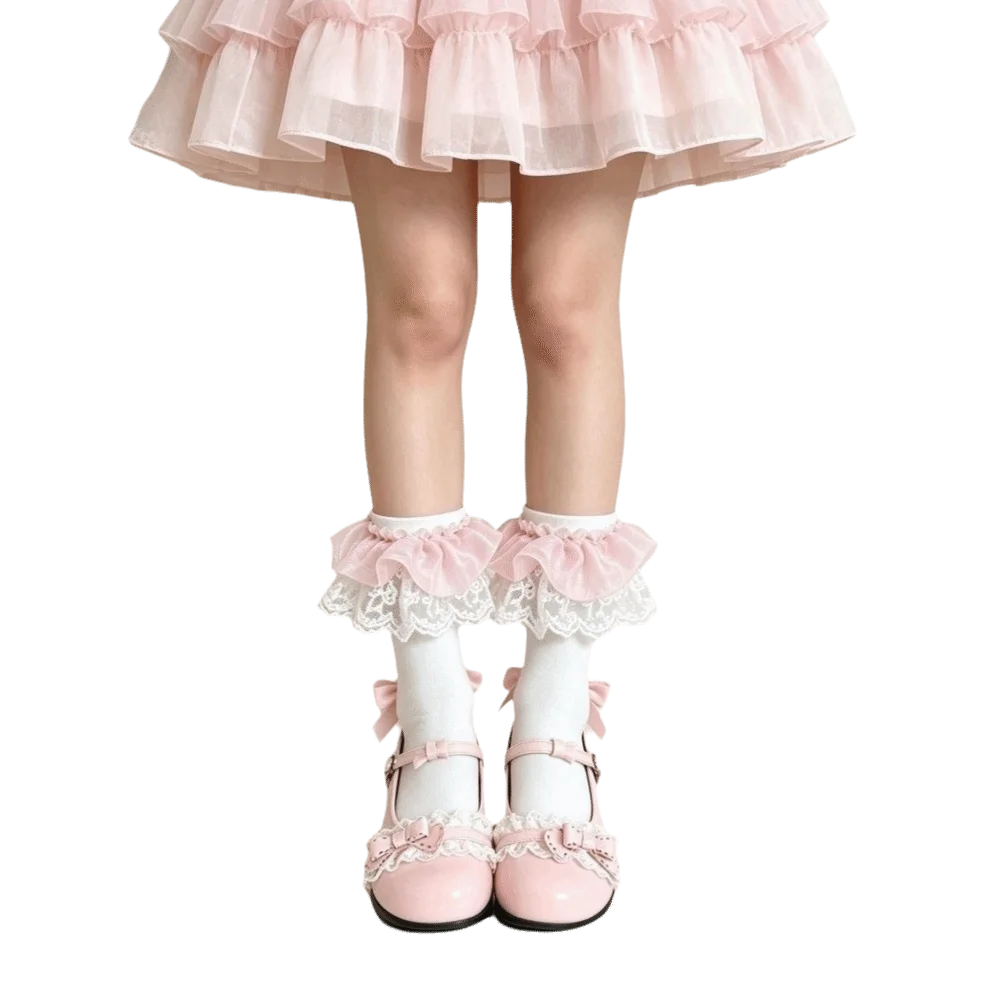 Cute Tube Lace Socks Ruffle Lolita JK Lolita Socks Cotton Sweet Girl Sock Students