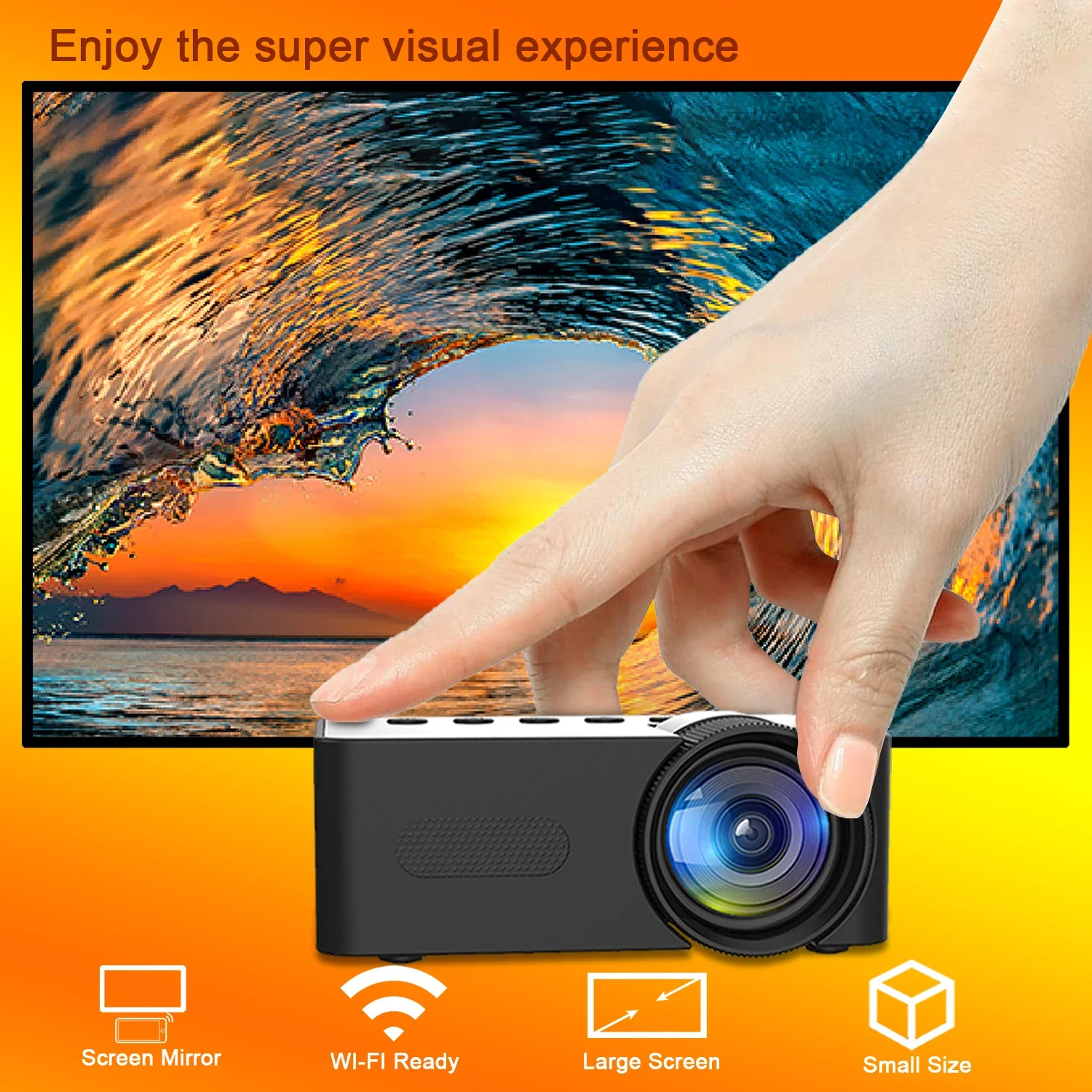 YT100 Mini Portable Projector - High Quality Beamer for Outdoor Camping and Home Theater