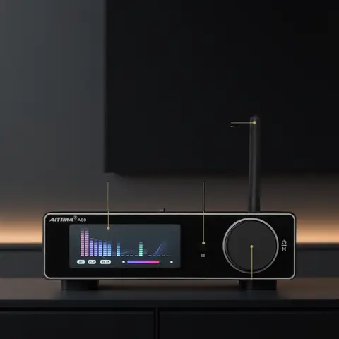 AIYIMA A80 TPA3255 PFFB Bluetooth DAC Stereo Power Amplifier 300Wx2 Class D 2.0 HiRes Digital Amp with RCA TRS OPT COA USB Input