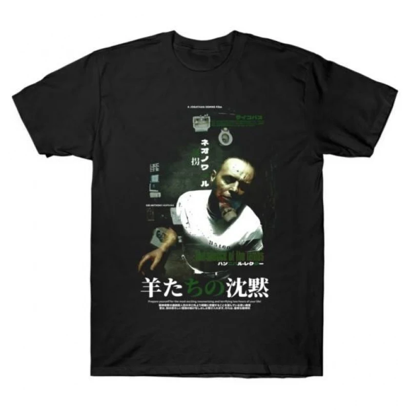 

0426 Silence of the lambs Horror movie Hannibal Gift t shirt Scary Cannibal Graphic Clothes 100% cotton All size Tee S-6XL