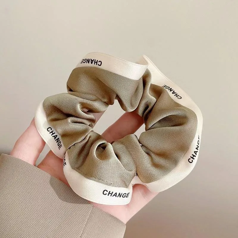 Coleteros grandes Satain de doble tela de seda satinada de estilo coreano, accesorios para el cabello para mujeres, bandas elásticas de alta gama