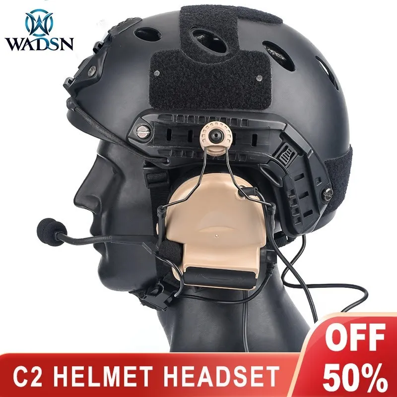 WADSN Tactical Helmet Communication Headsets Airsoft C2 Comtac II ARC Softair Hunting Shooting Headphone No Noise Reduce