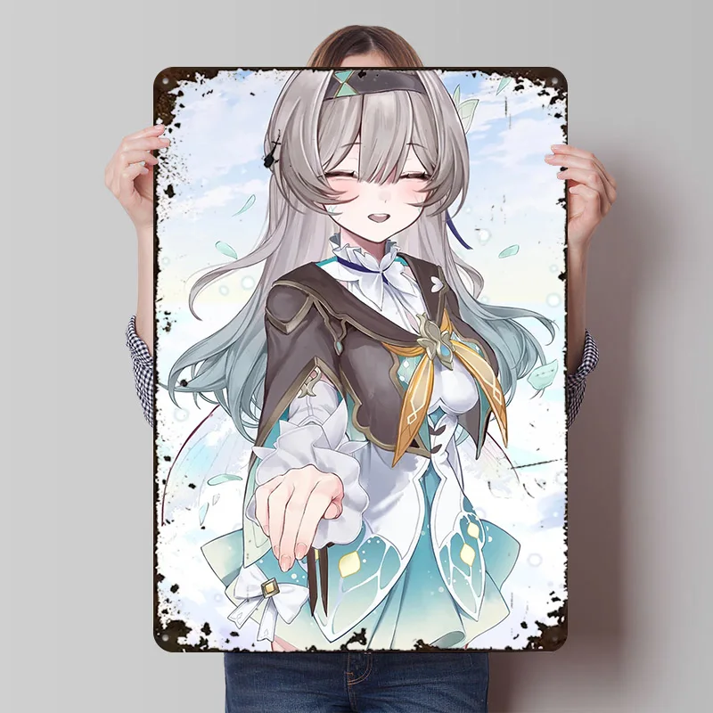 Honkai Star Rail Firefly Tinplate Poster Custom Wall Art Vintage Metal Signs Retro Tin Plaque for Home Decor Accessories House