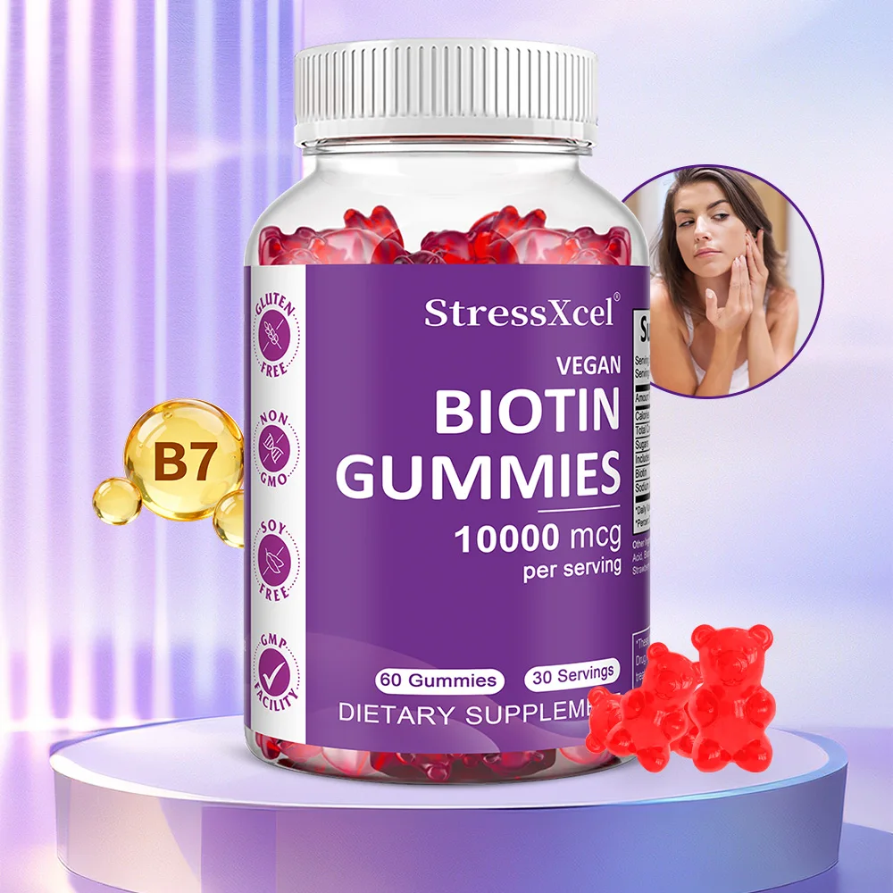 

10,000 Mcg Biotin Gummies – Promotes Hair Growth, Strengthens Nails, Maintains Healthy Skin, and Regulates Metabolism
