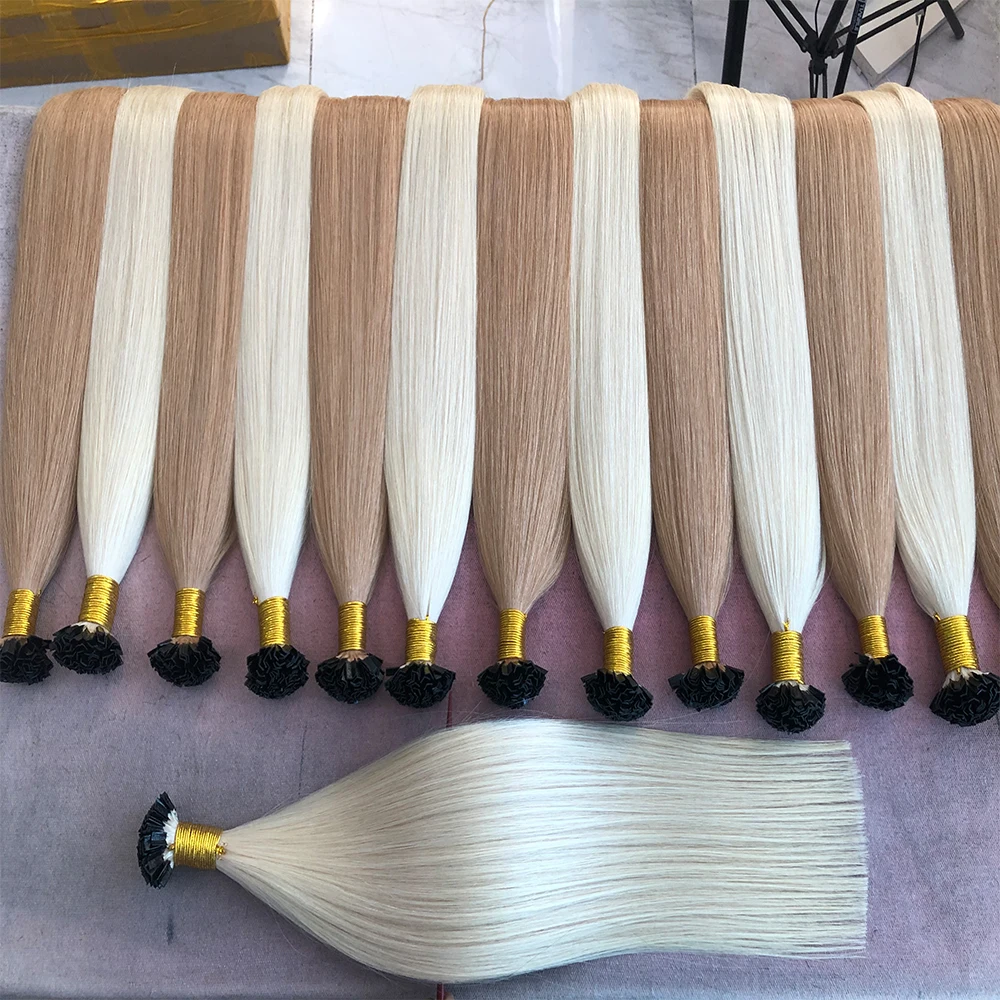 2026 Hot Selling Italian Keratin V Tip Human Hair Extension Double Drawn Virgin Cuticle Aligned Human Hair Extensions 100g