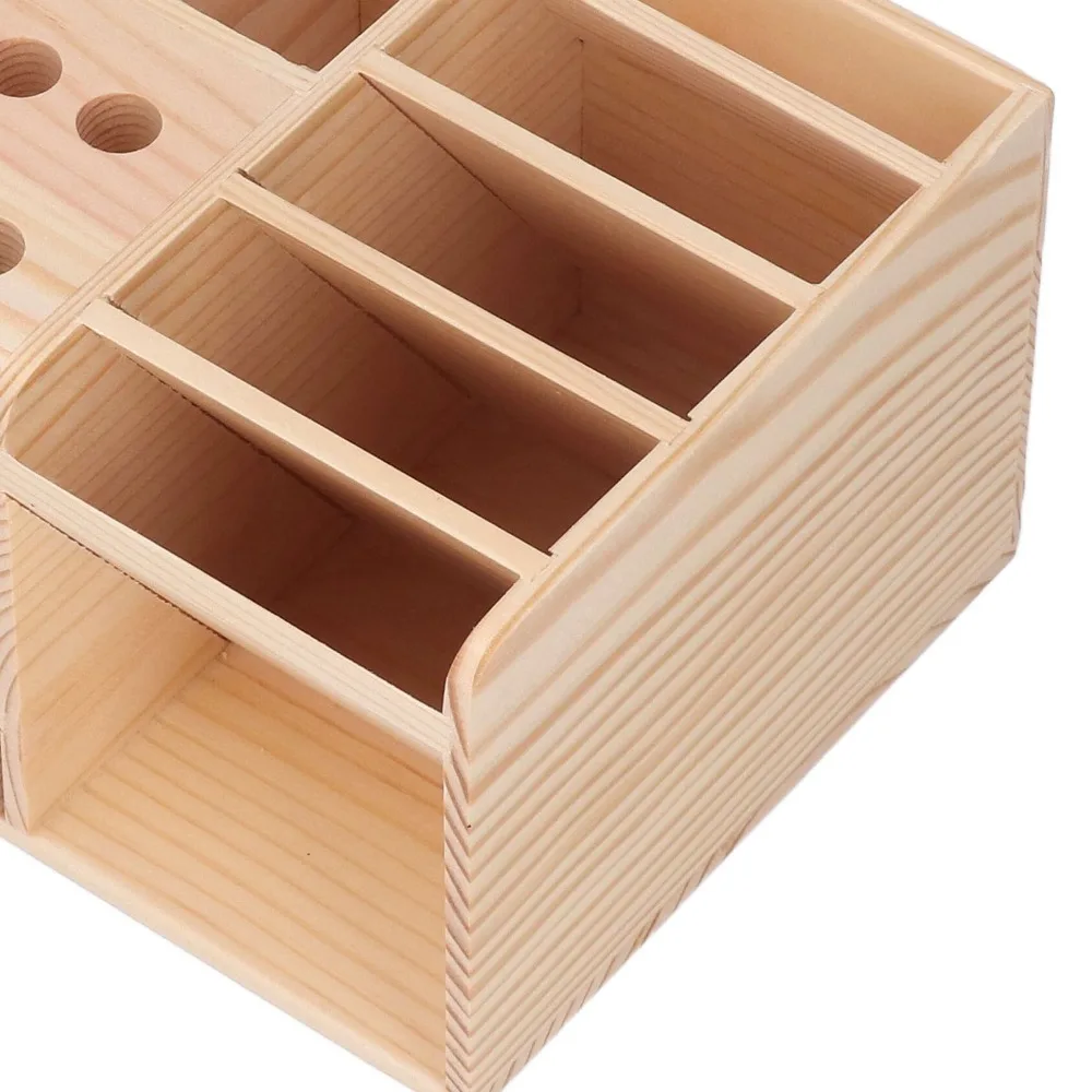 Wood Storage Rack Countertop Wooden Organizer Stable Desktop Storage Box Freestanding Rack Space Saving Wood Shelf