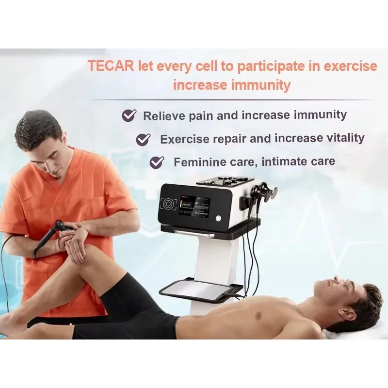 Professional 448KHz RF Technology Pain Relief Stainless Steel Treatment Head Portable Desktop Tecar Therapy Machine