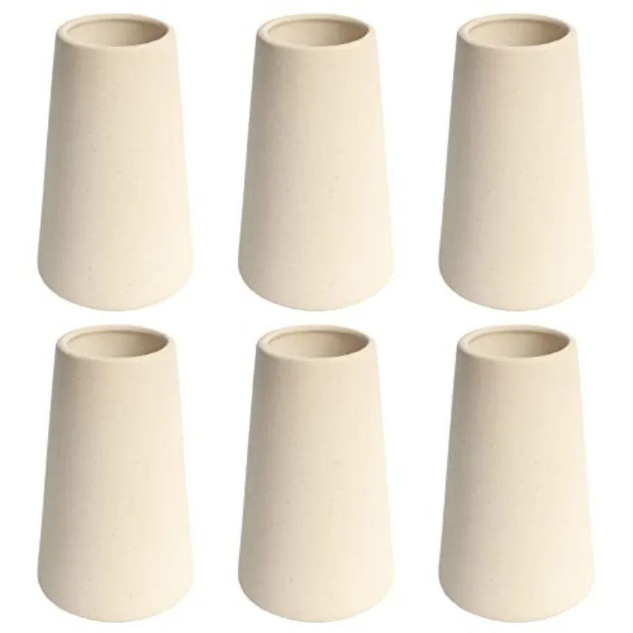 

Набор из 6 светло-желтых ваз для цветов, 6 дюймов, современные керамические вазы для пампасной травы, простые вазы для полок, декор в стиле бохо для дома