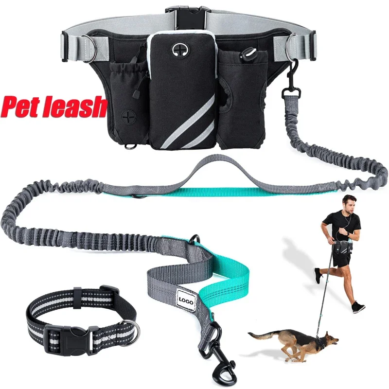 Outdoor Pet Training Waist Pack Adjustable Multifunctional Running Exercise Waist Pack Dog Walking with Leash