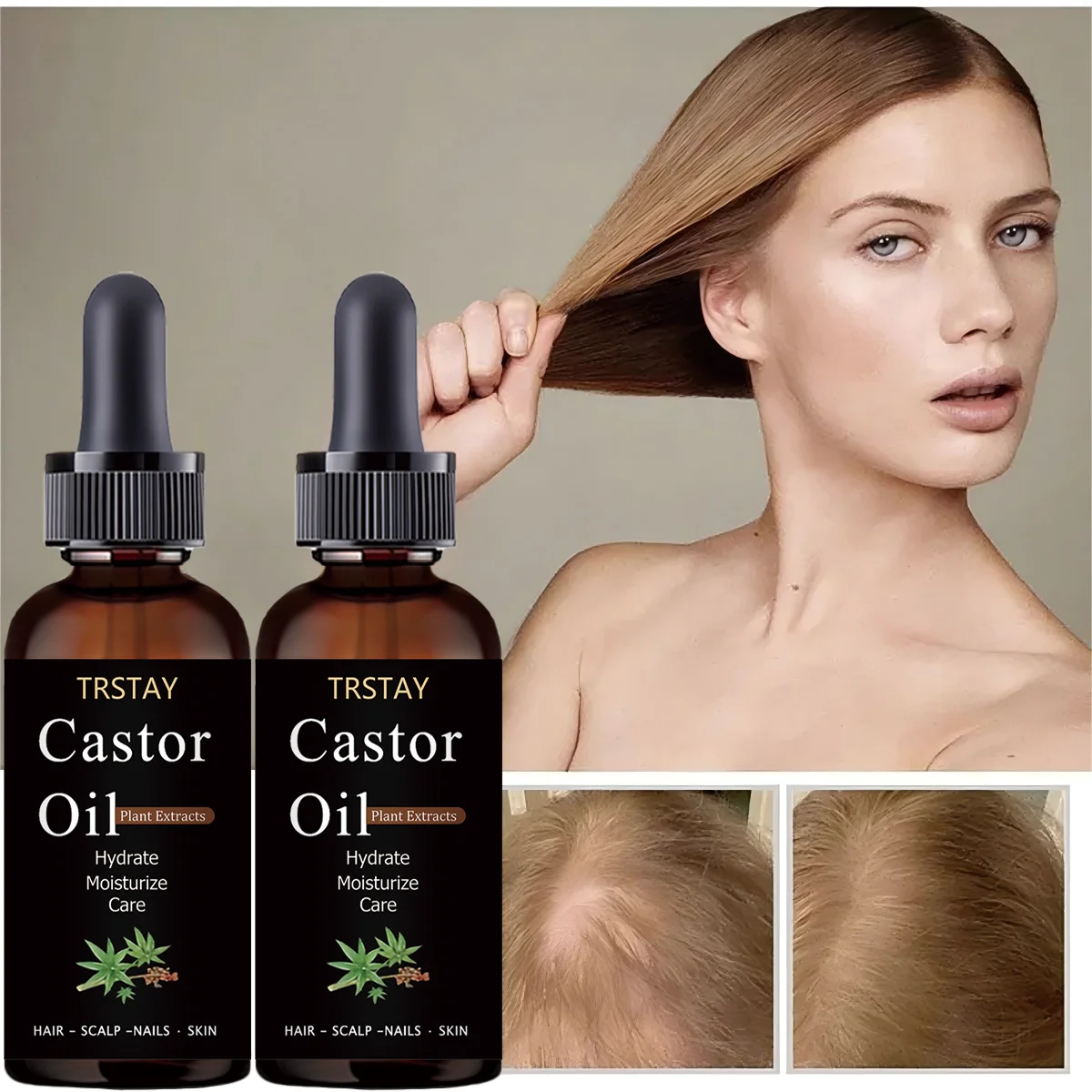 TRSTAY Jamaica Black น้ํามันละหุ่งธรรมชาติบริสุทธิ์ Hair Treatment Moisturizing Scalp Care สําหรับผมเพื่อสุขภาพเป็นมิตรกับสิ่งแวดล้อม