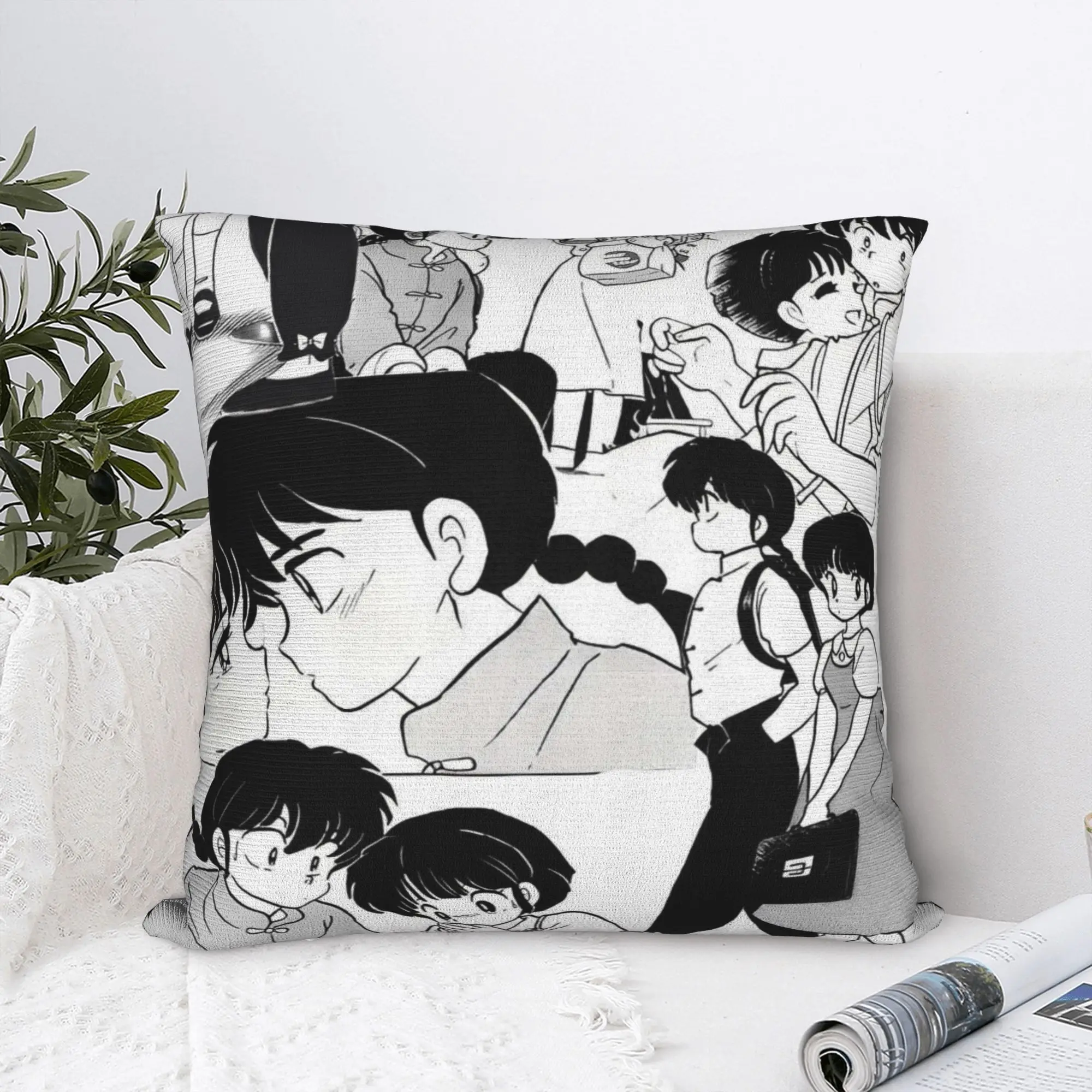 Ranma Saotom Anime Pillowcase Polyester Cushion Cover Decoration  Throw Pillow Case Cover Bed Zipper 40*40cm