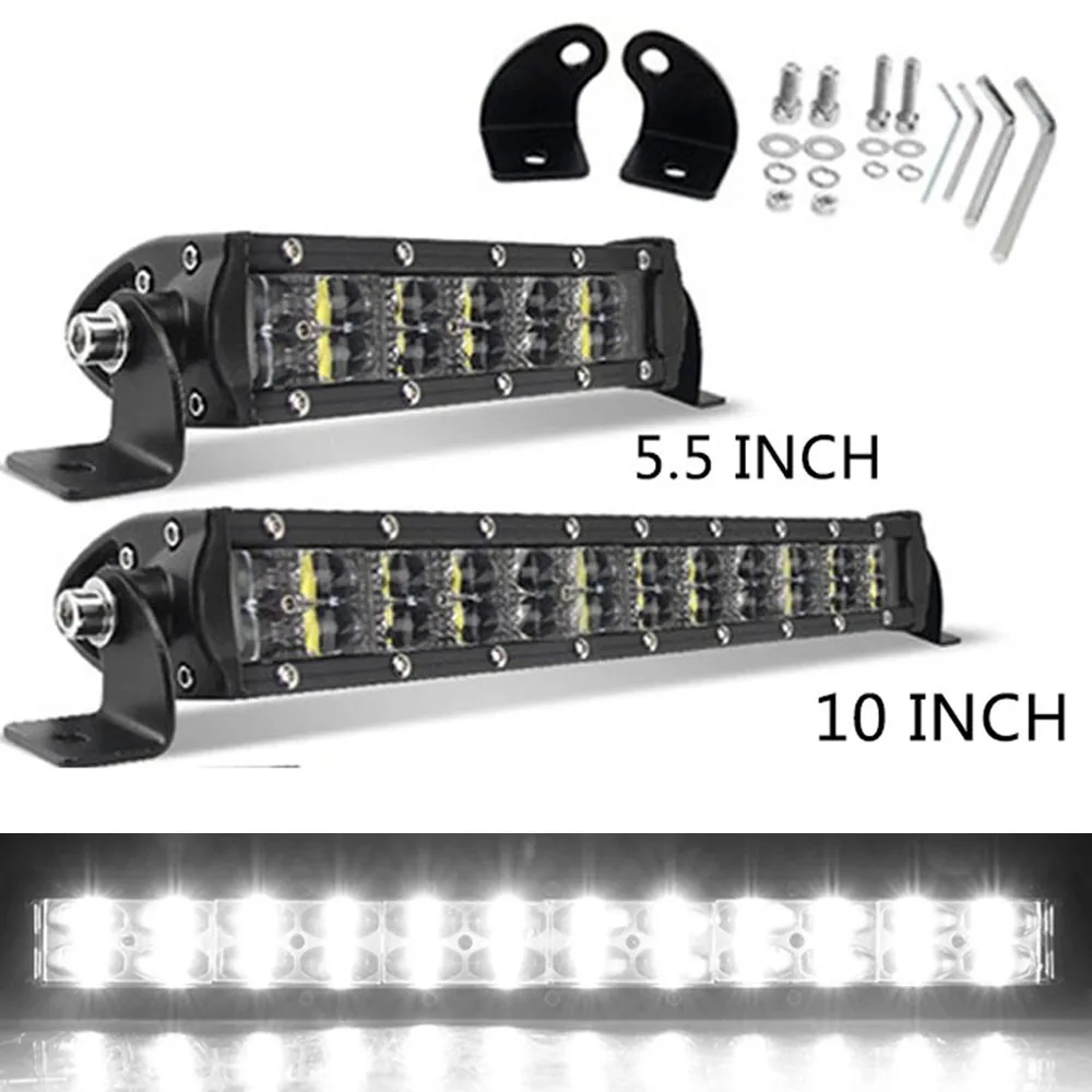 

2-Row Led Work Light 5.5" 10" Spot Flood SUV ATV Pickup Truck Car 4x4 4wd Offroad LED Roof Light Bar For Tractor jeep led bar